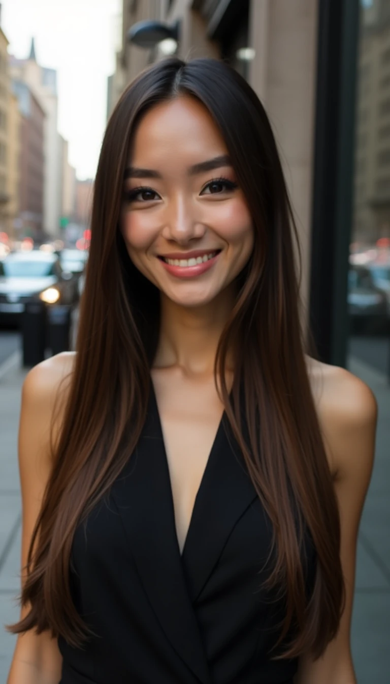 Sleek Long Straight Hairstyles with a Middle Part: Modern Minimalism
