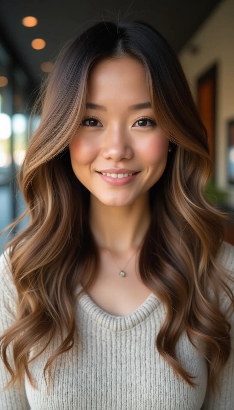 Beach Waves with Light Brown Hair With Highlights