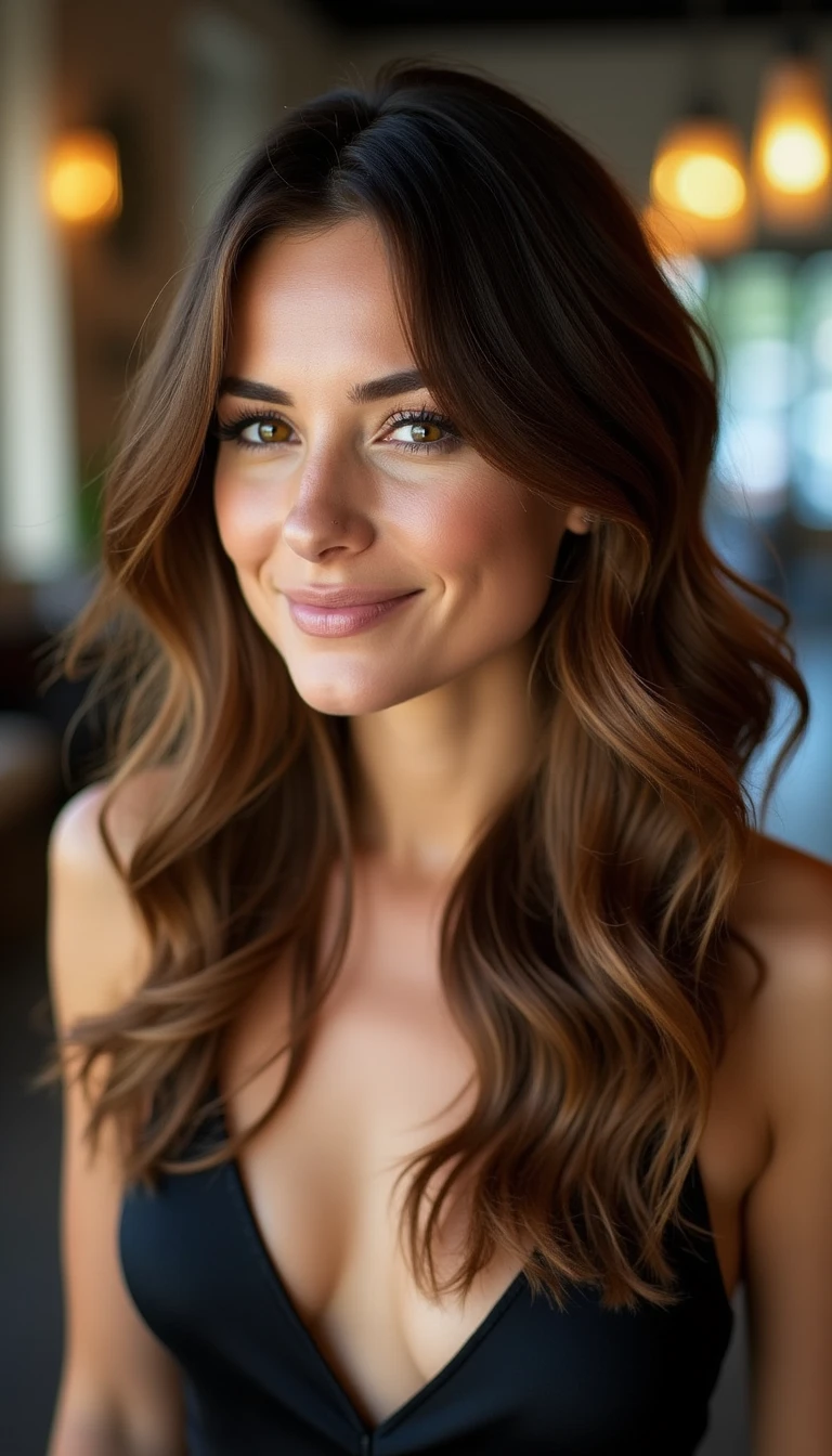 Ombre Highlights Brown Hair for a Dramatic Effect