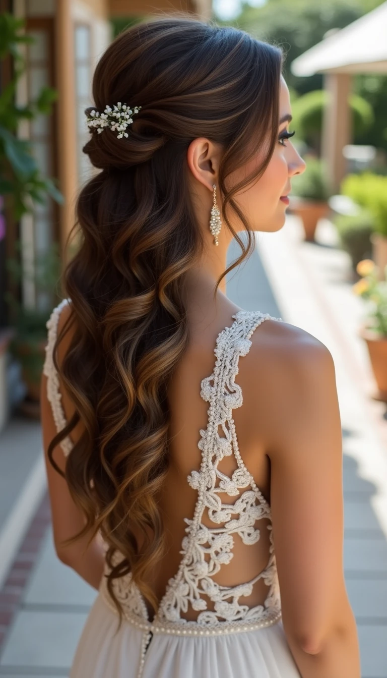 Romantic Waves: The Ultimate Bridal Hair Down Style