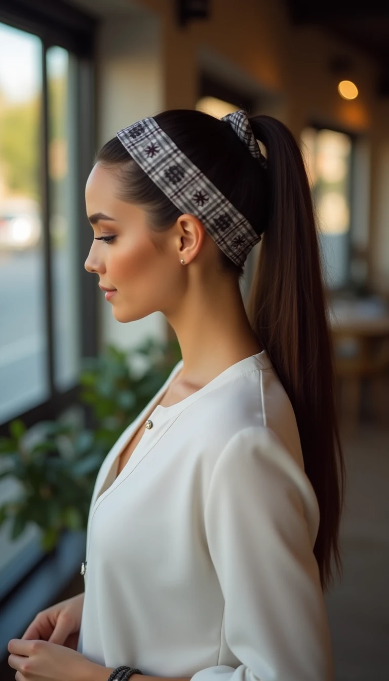 Sleek Ponytail Hairstyles with a Hair Wrap: A Stylish Statement