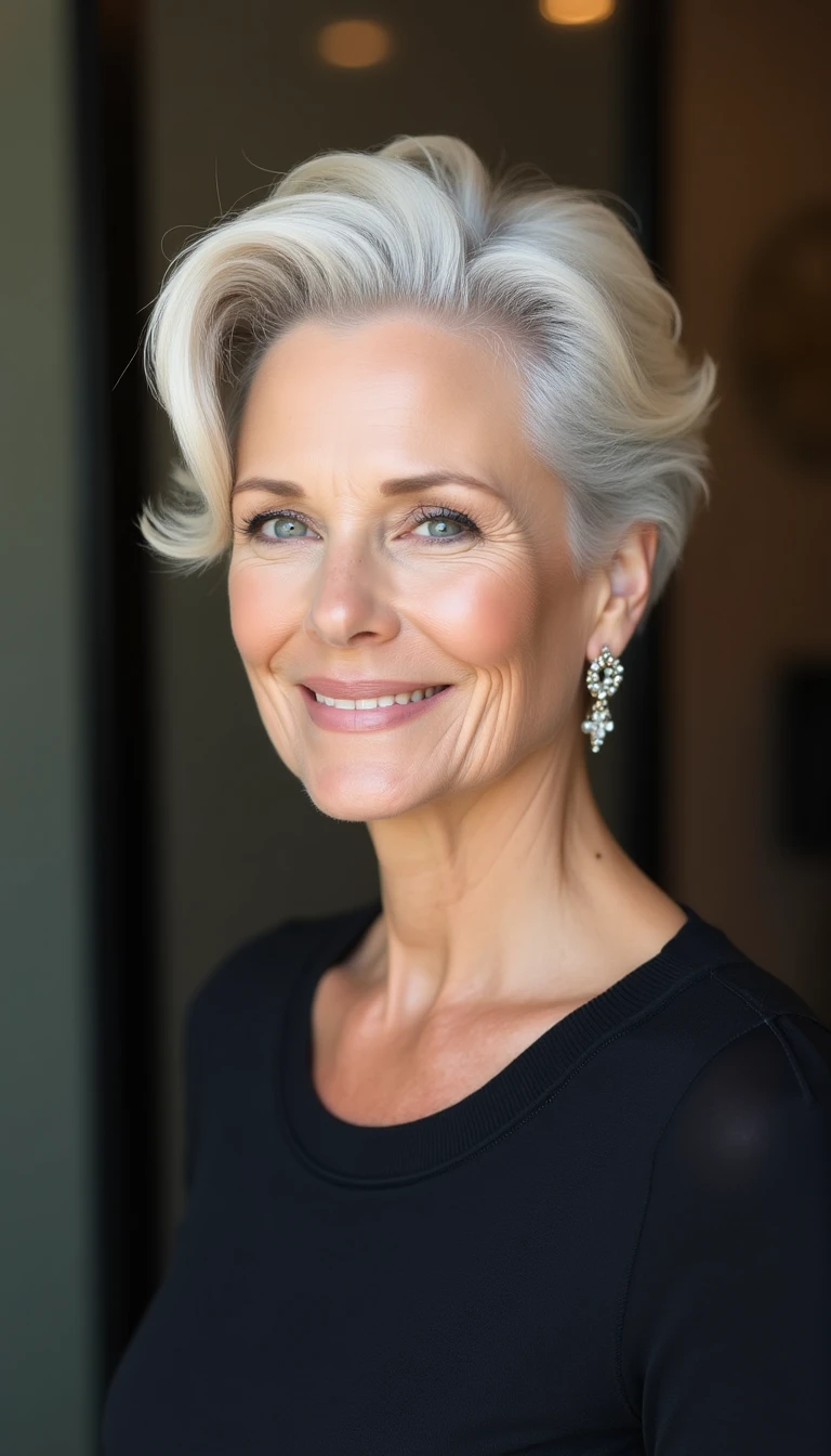 Sophisticated Updo: Elegant Hair-Cuts Idea for Women Over 65
