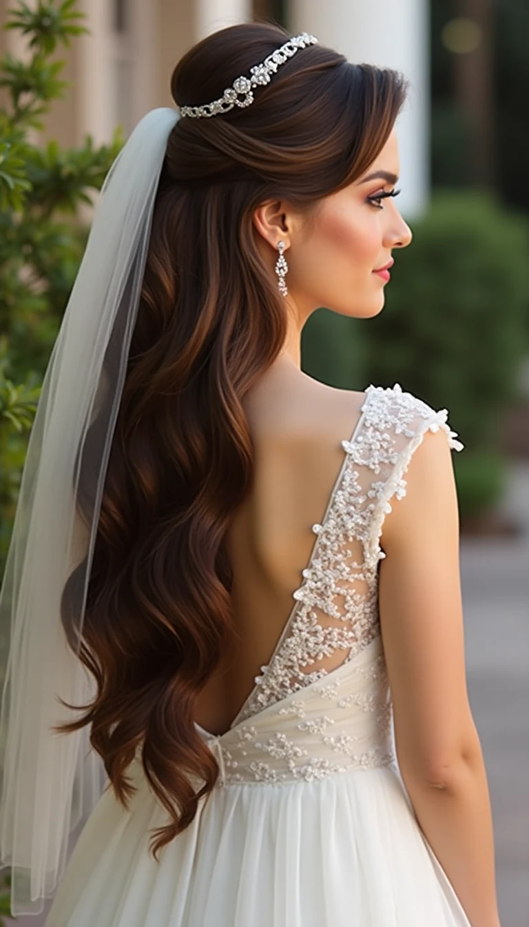 Half-Up, Half-Down: The Best of Both Worlds for Bridal Hair Down