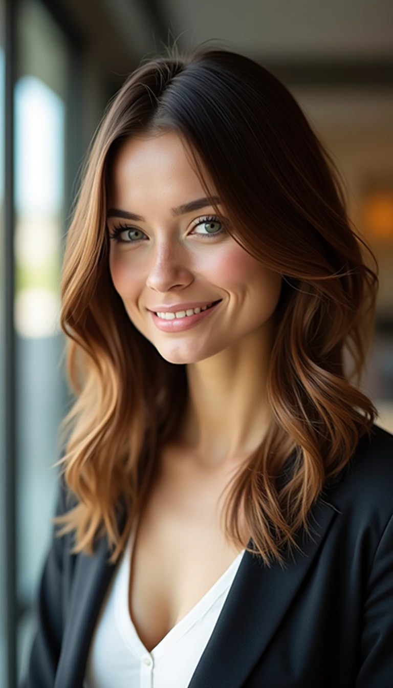Layered Cut with Light Brown Hair With Highlights