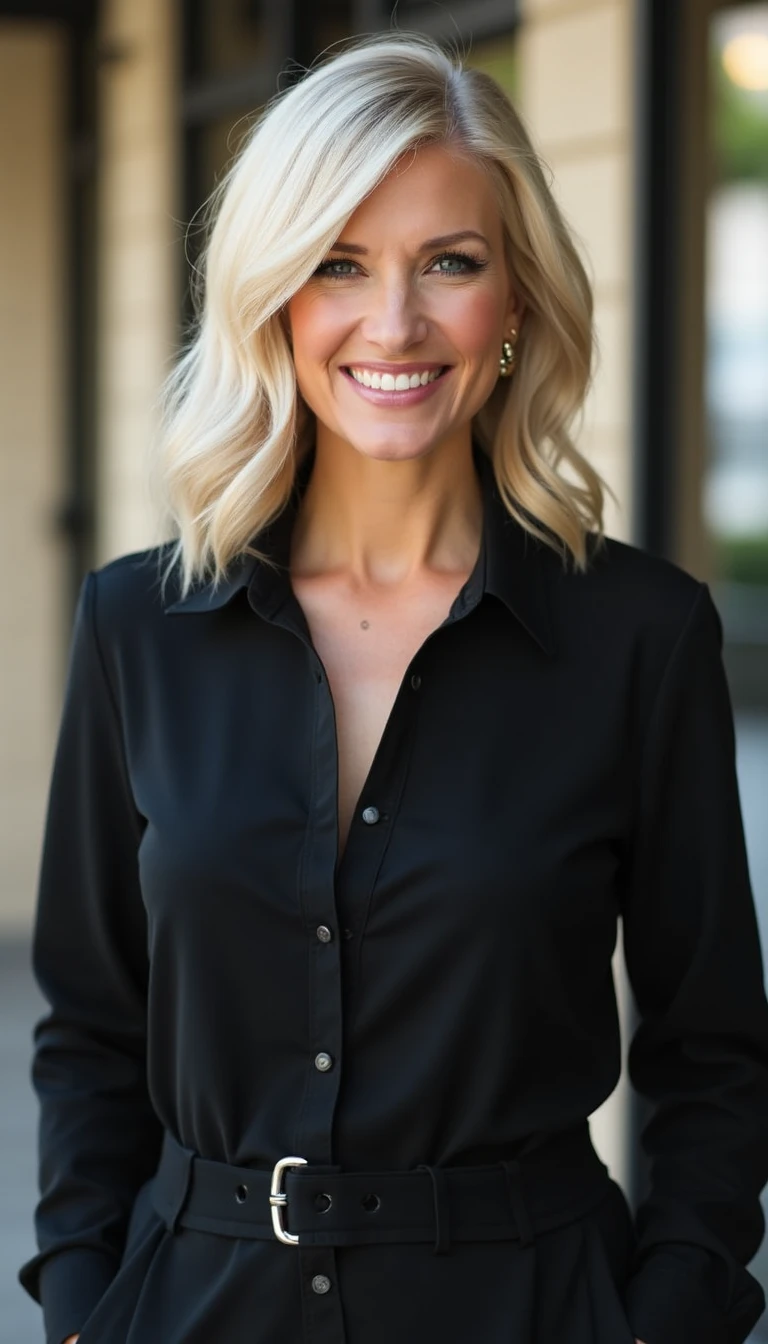 Elegant Hairstyles for Older Women with Thick Hair: The Side-Swept Waves
