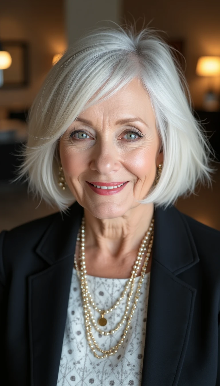 Classic Lob: Effortless Hair-Cuts Idea for Women Over 65