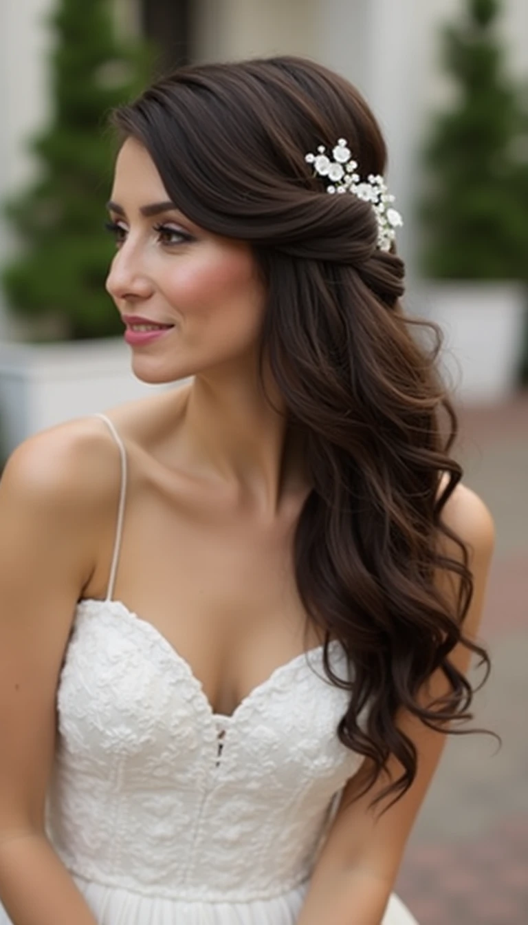 Half-Up, Half-Down: Charming Wedding Hairstyles For Bridesmaids Ideas