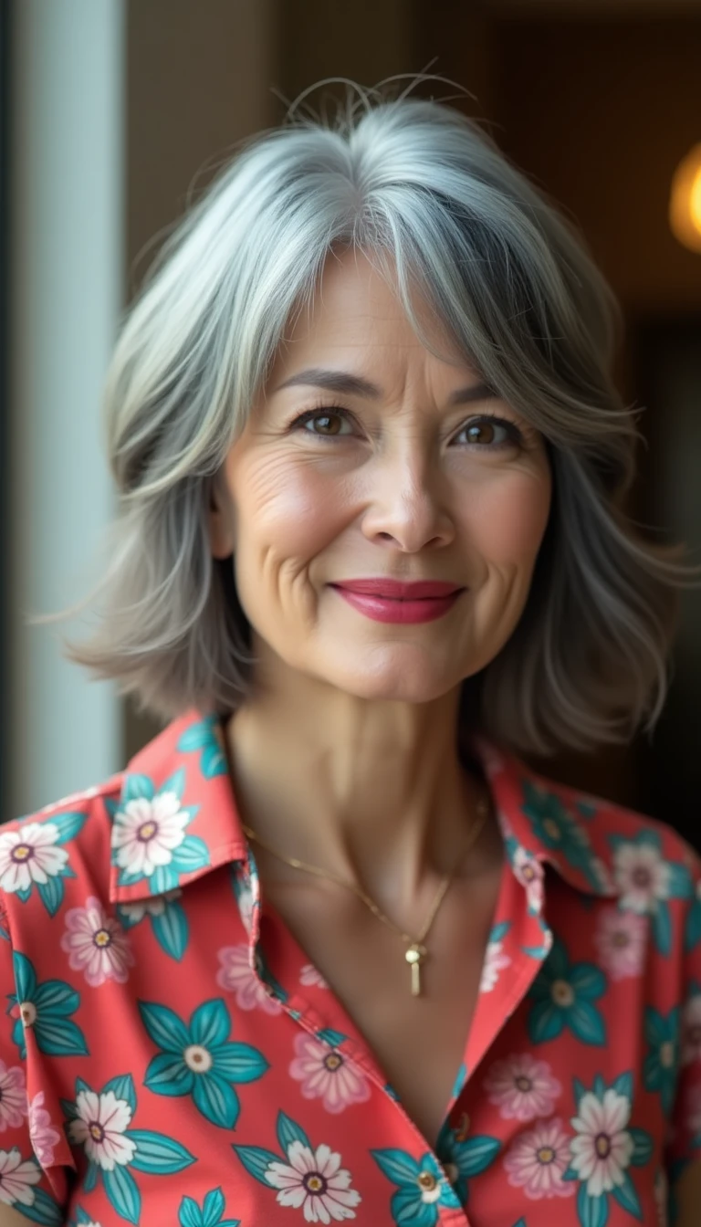Sassy Hair Older Women Hairstyles: The Color-Blocked Lob