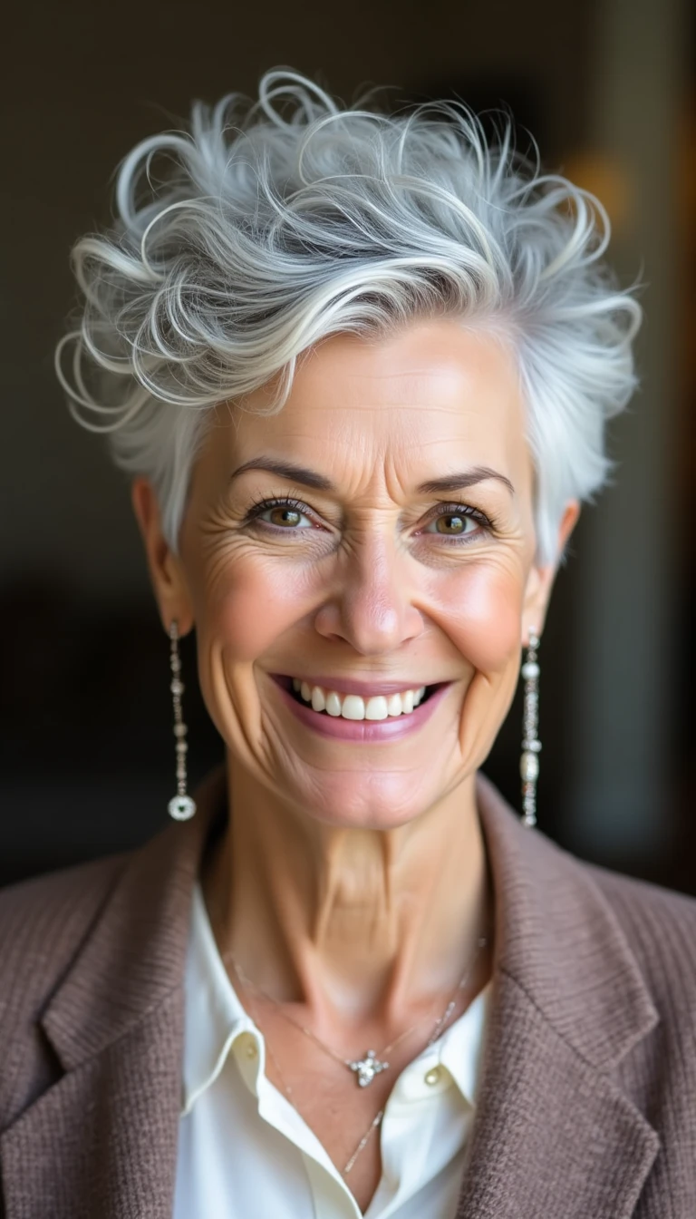 Curly Crown: Playful Hair-Cuts Idea for Women Over 65