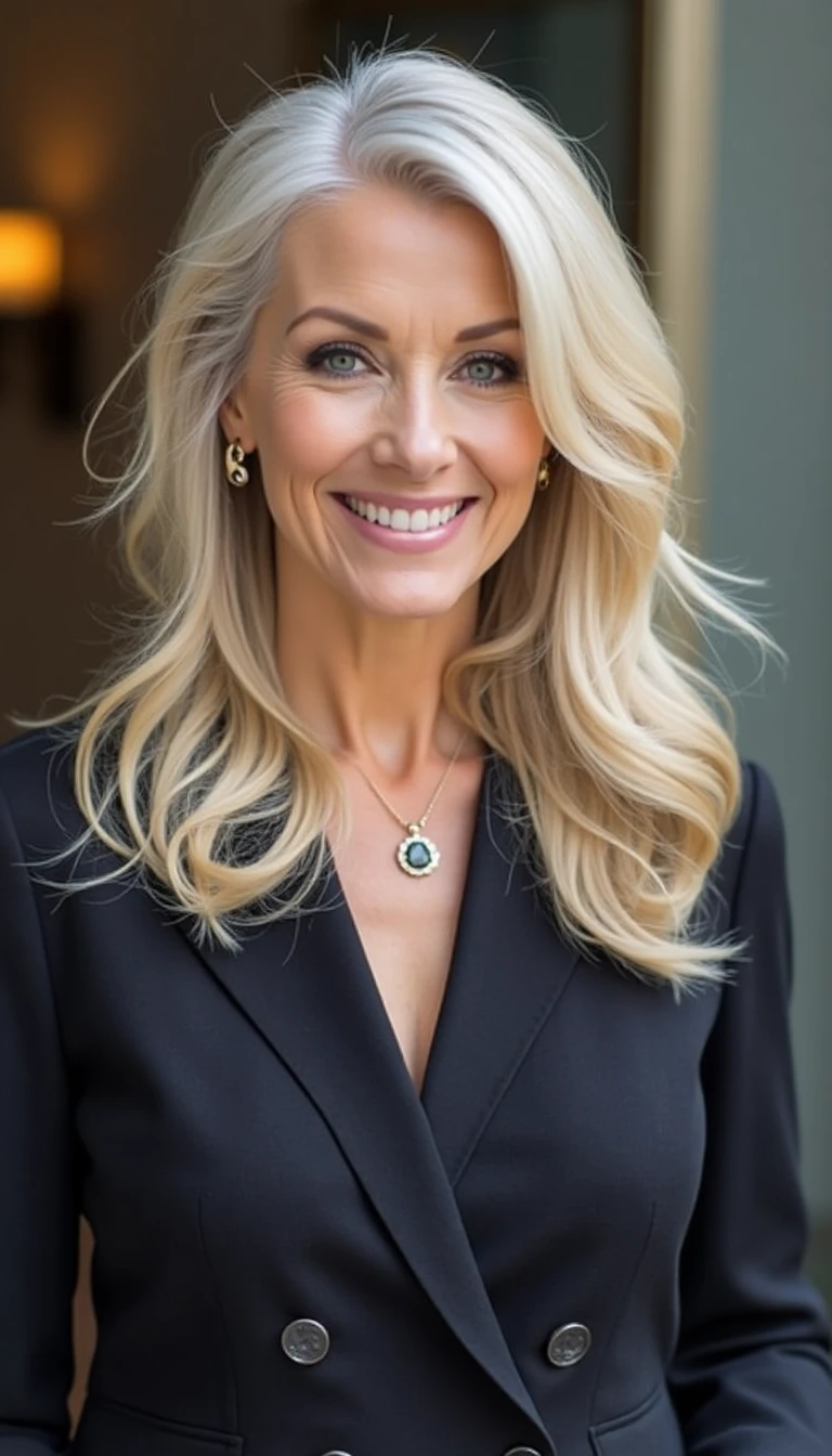 Elegant Hairstyles for Older Women with Thick Hair: The Half-Up, Half-Down Style