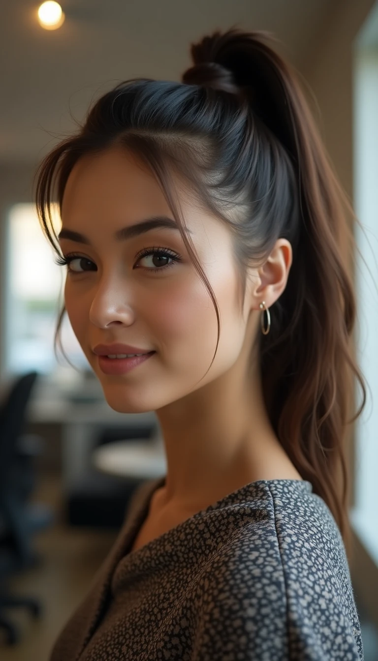 Sleek Ponytail Hairstyles with a Messy Edge: The Perfect Contrast