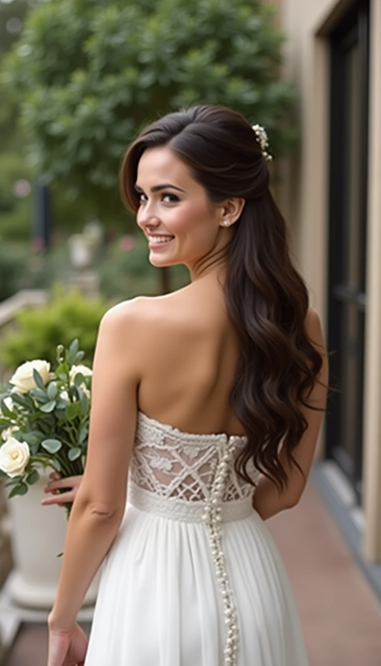 Sleek and Chic: Modern Half Up Half Down Bridesmaid Hair