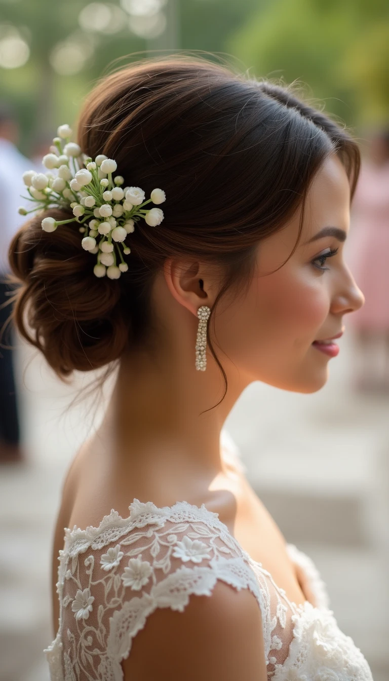 Romantic Updo: A Classic Wedding Guest Hairstyles Medium Style