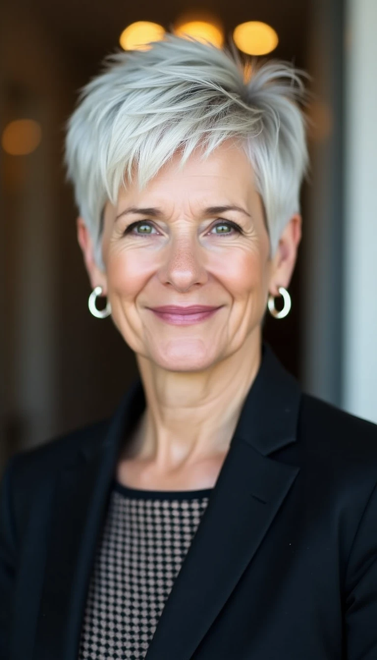 Layered Pixie: A Bold Hair-Cuts Idea for Women Over 65