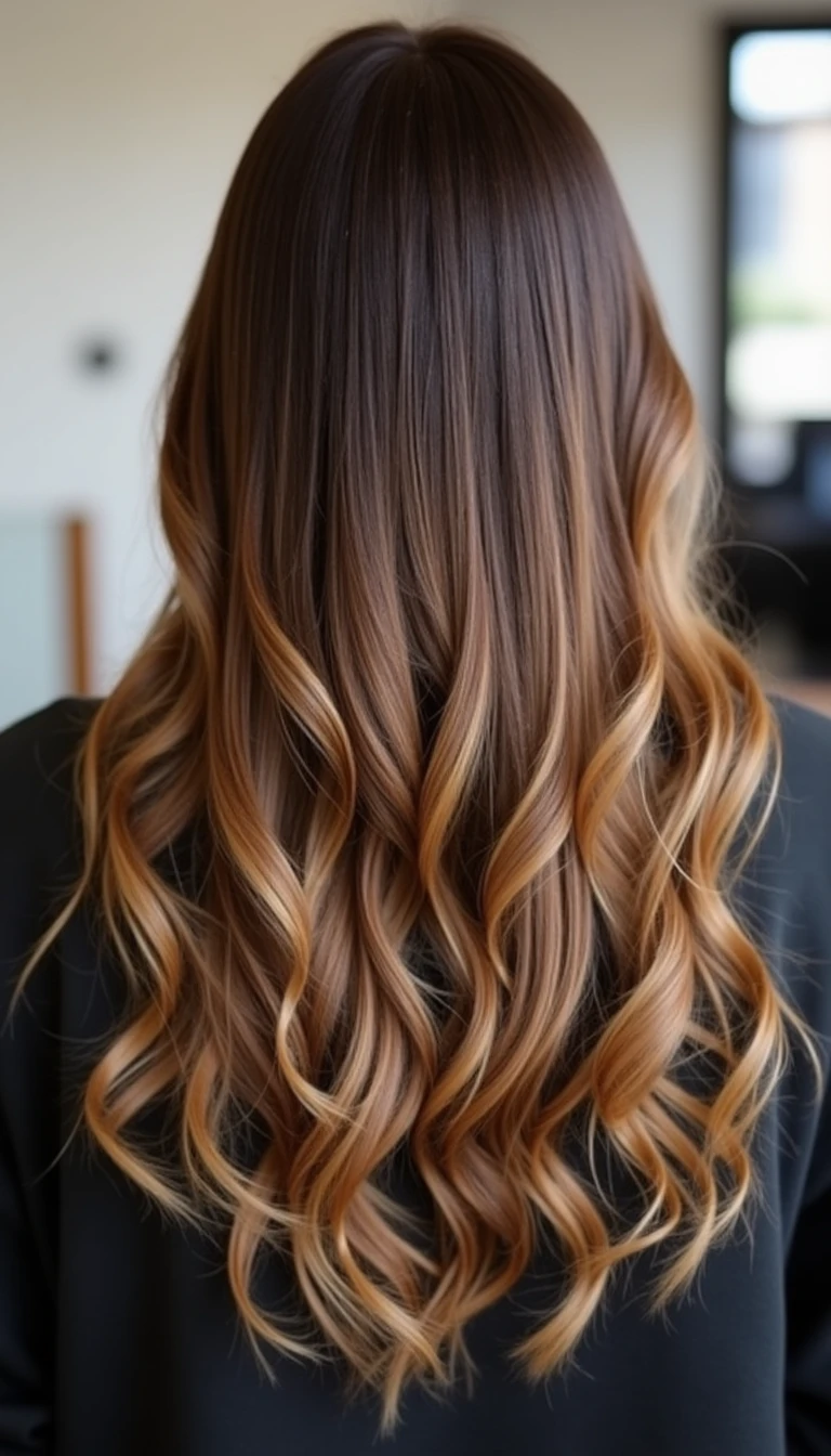 Caramel Highlights Ideas for Long Hair: Luxurious Layers