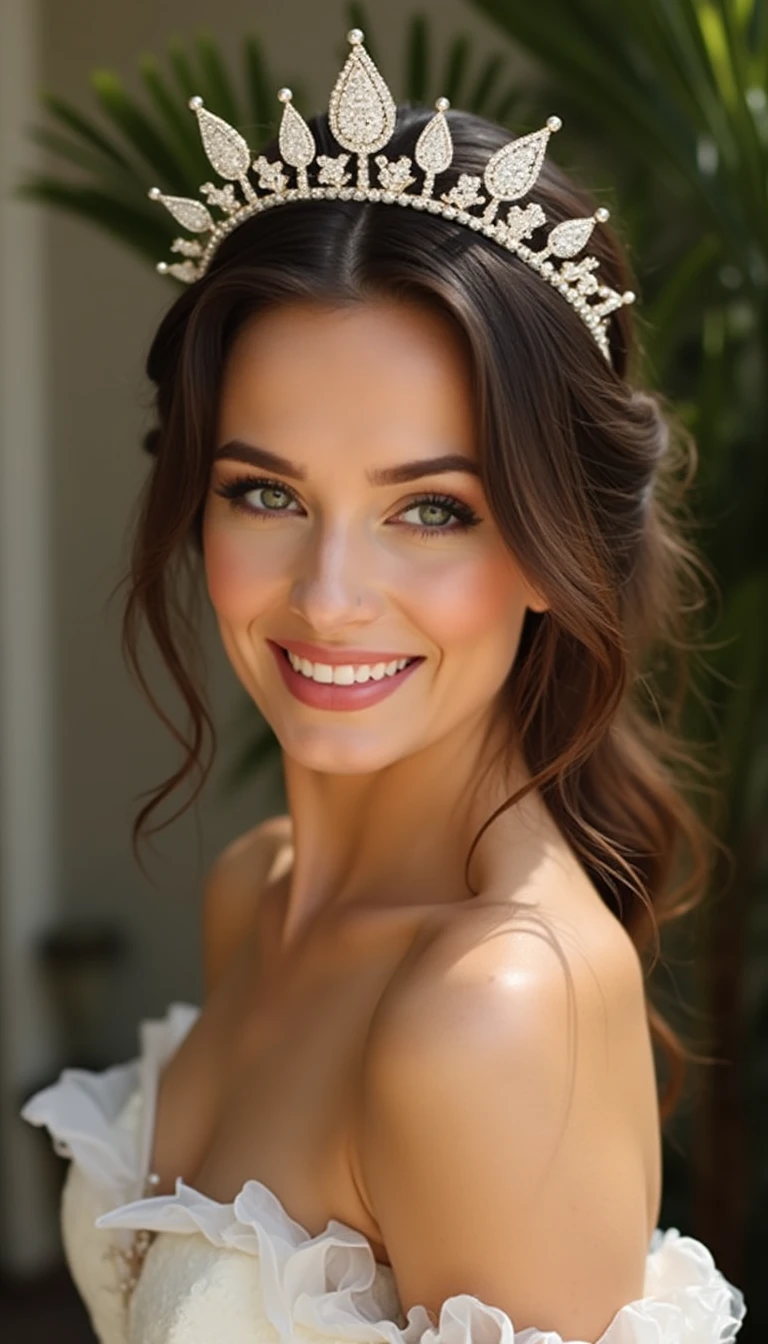 Glittering Crown: A Magical Wedding Guest Hairstyles Medium