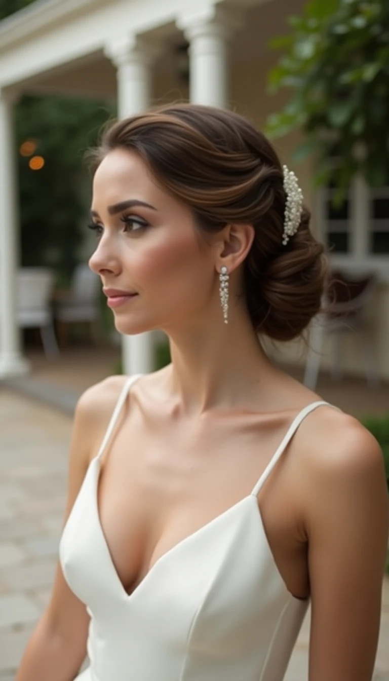 Chic Side-Swept: A Glamorous Wedding Guest Hairstyles Medium Choice