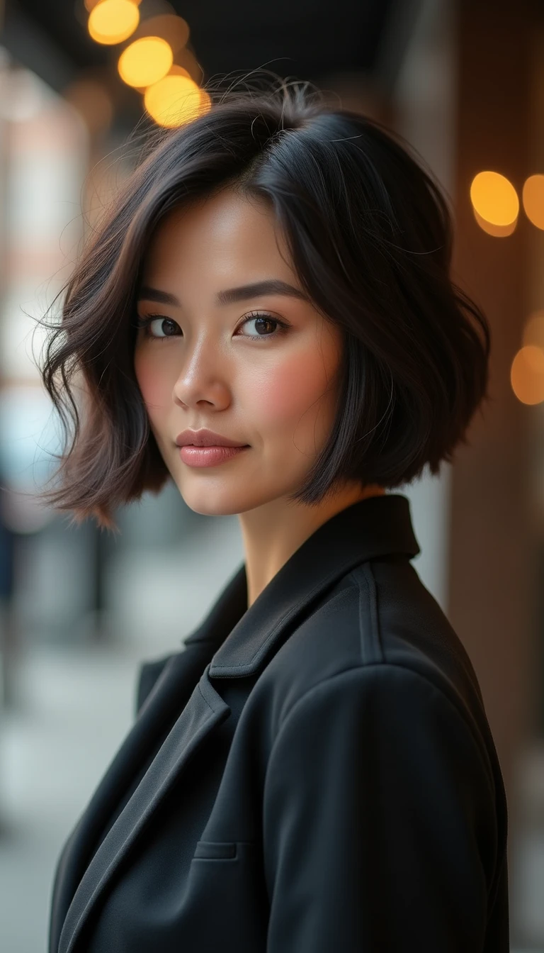 The Asymmetrical Bob: A Unique Spin on Cute Short Hairstyles