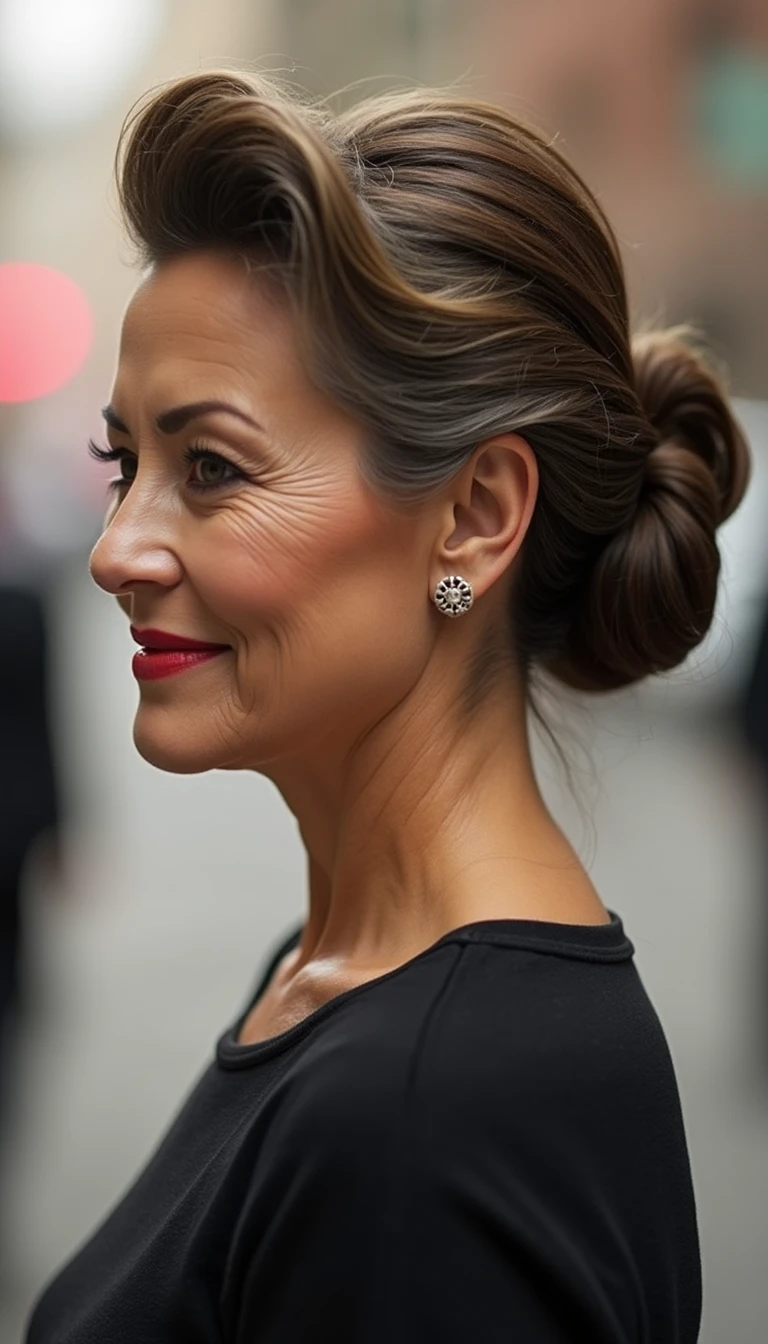 Elegant Hairstyles for Older Women with Thick Hair: The Vintage Roll