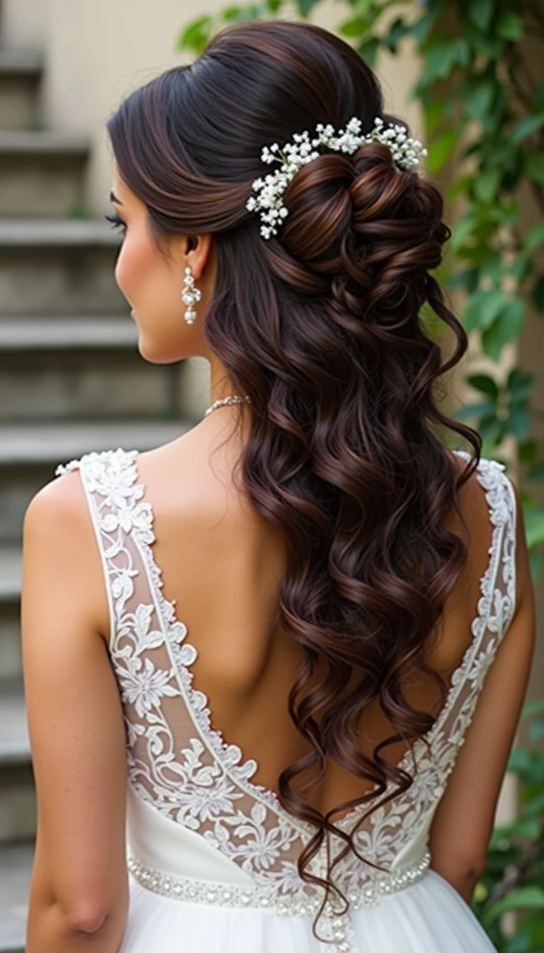 Cascading Curls: A Dreamy Bridal Hair Down Style