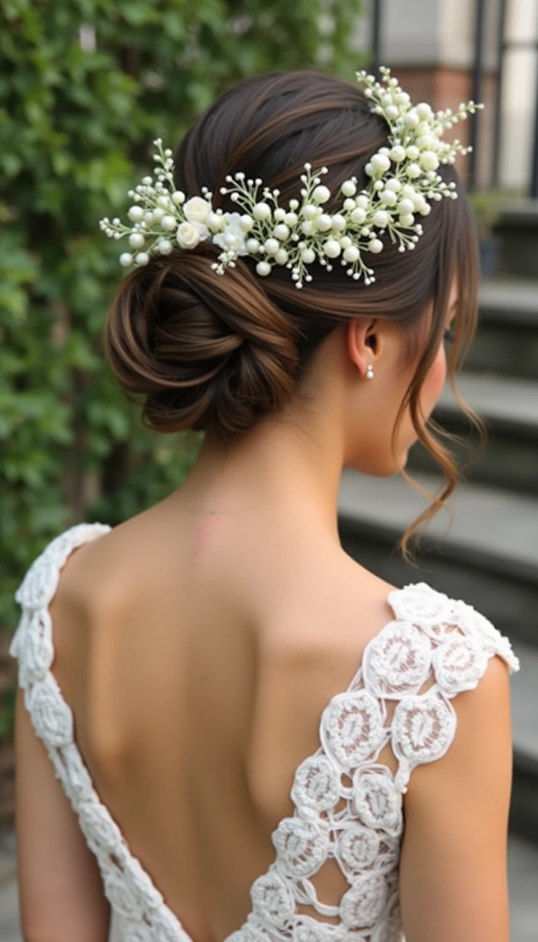 Floral Accents: Nature-Inspired Wedding Hairstyles For Bridesmaids Ideas