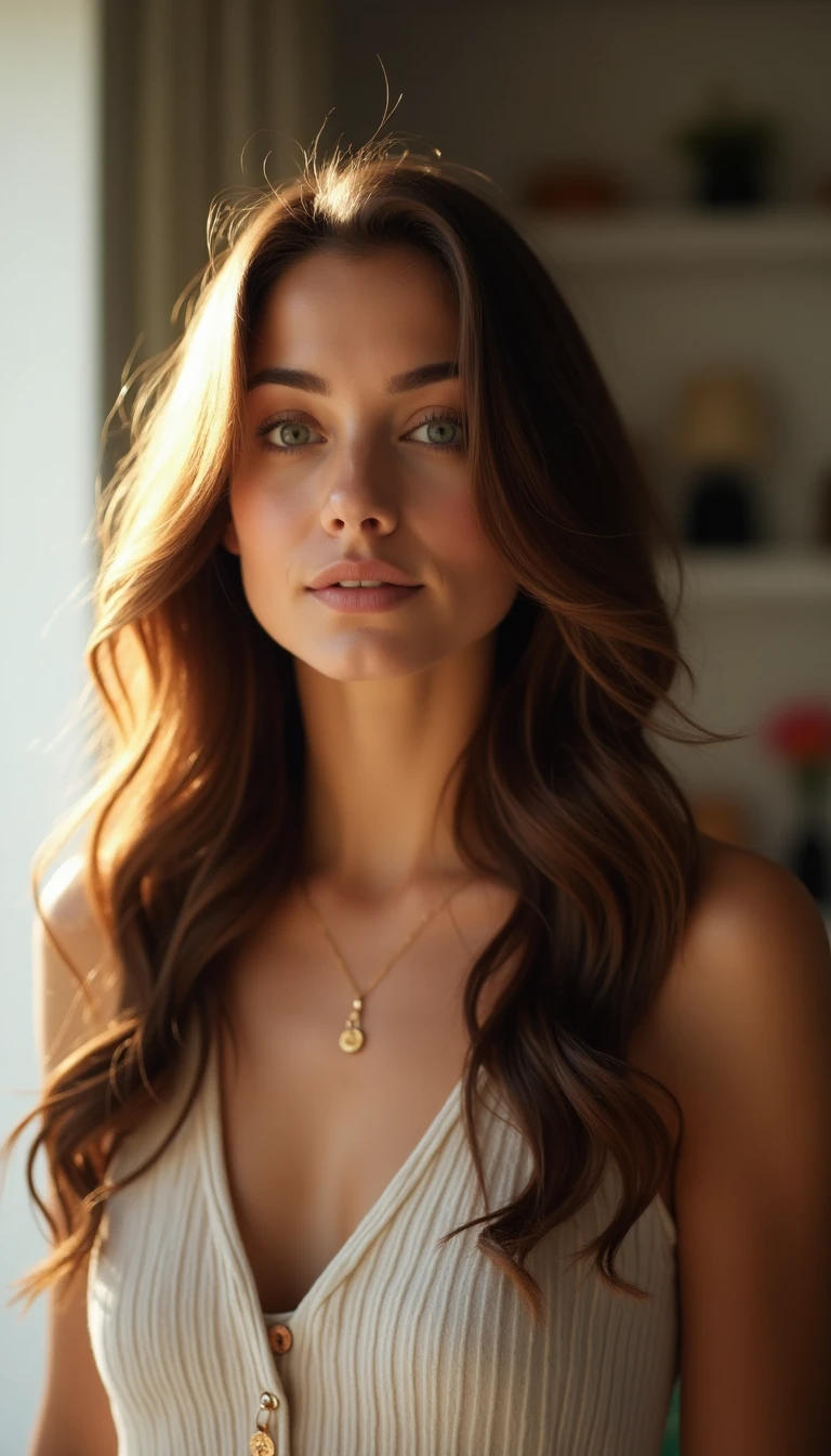 Sun-Kissed Highlights Brown Hair for a Natural Glow