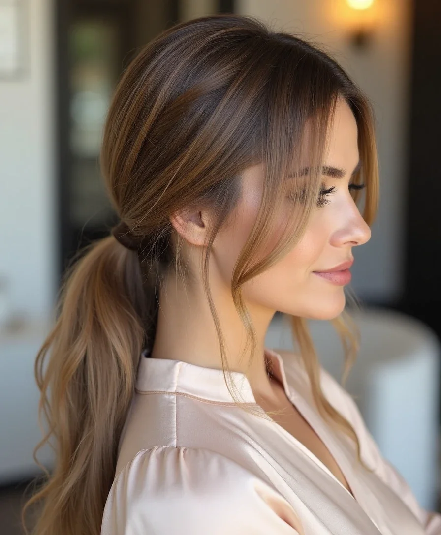 1. Sleek Low Ponytail