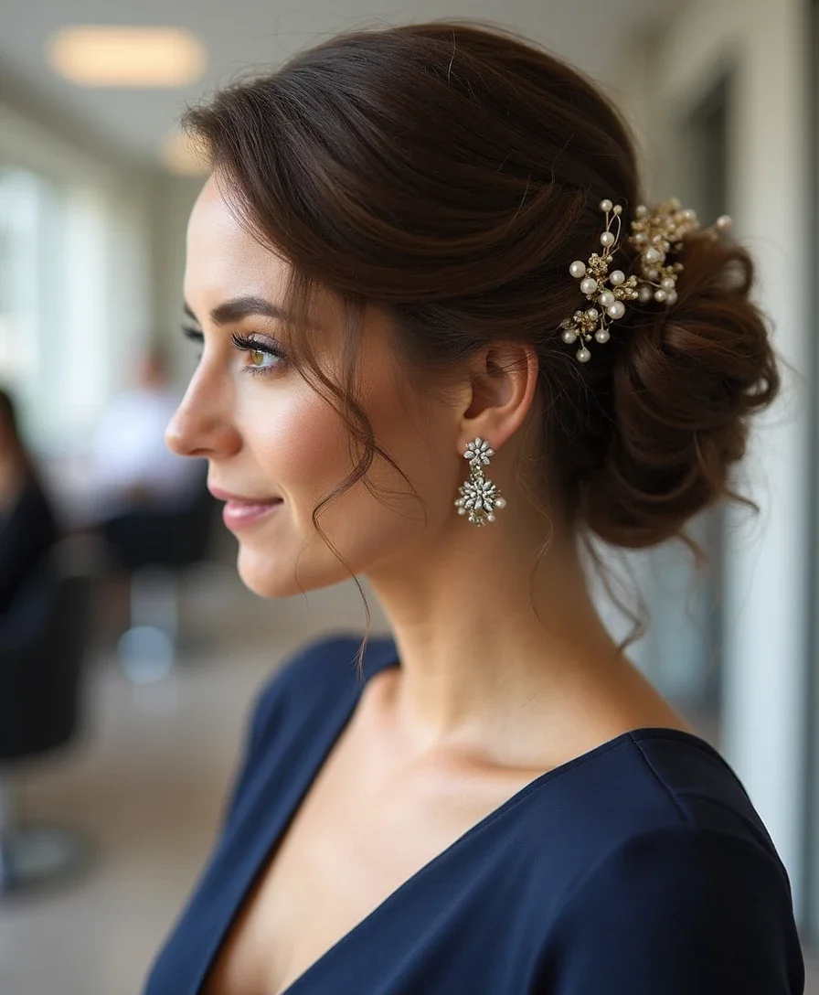 1. Soft Chignon Elegance