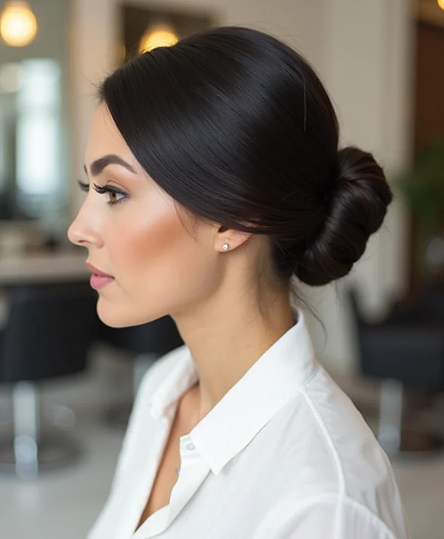 1. Classic Slicked-Back Bun