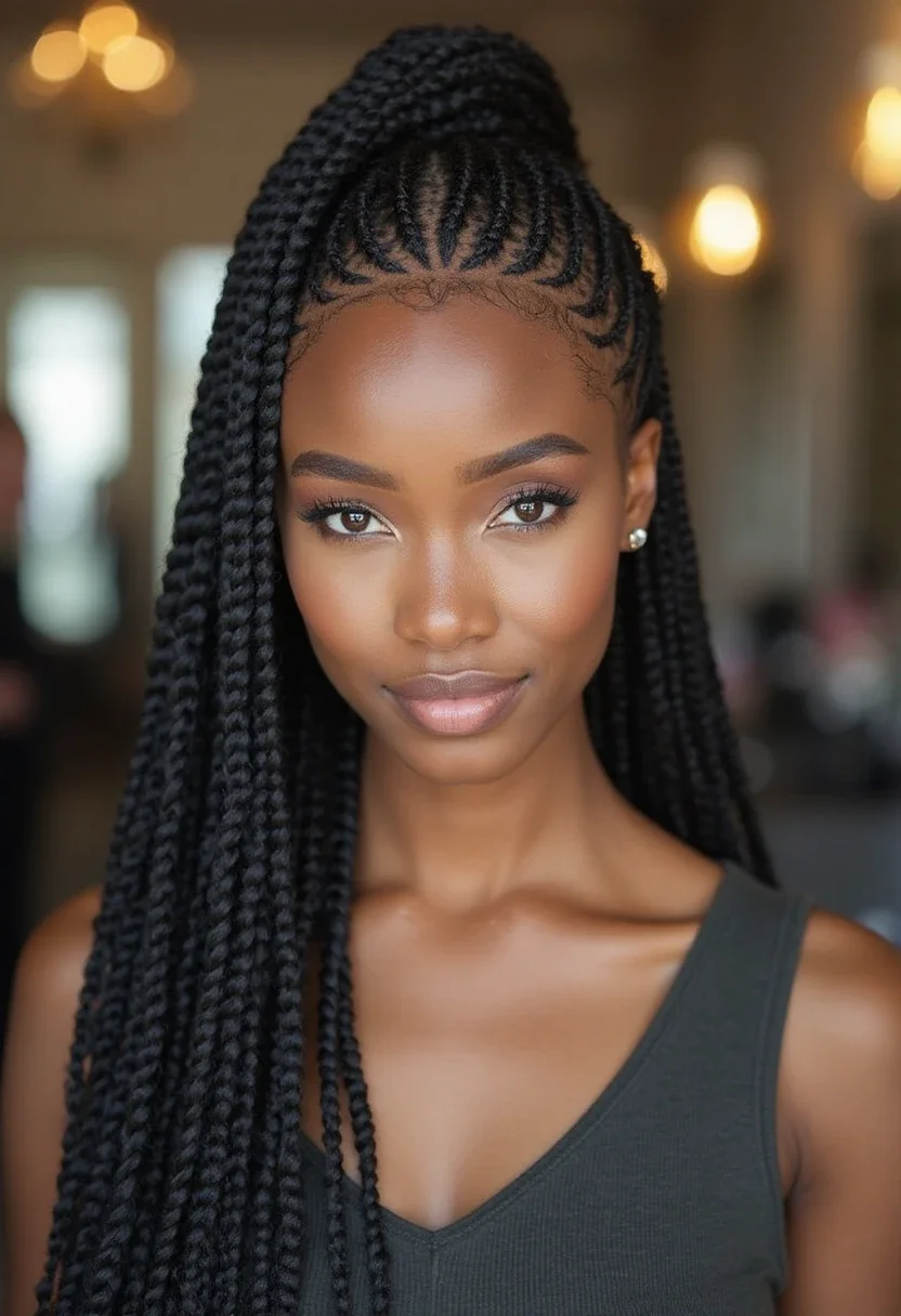 1. Classic Straight Back Cornrows
