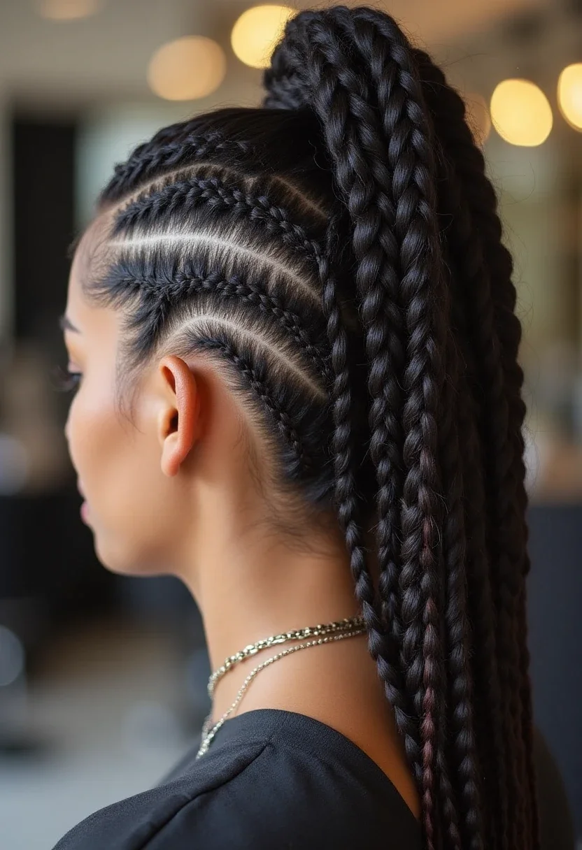 1. Classic All Back Cornrows