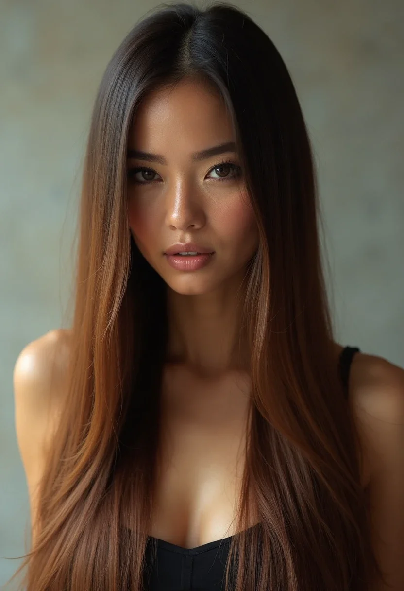 1. Sleek Straight Middle Part