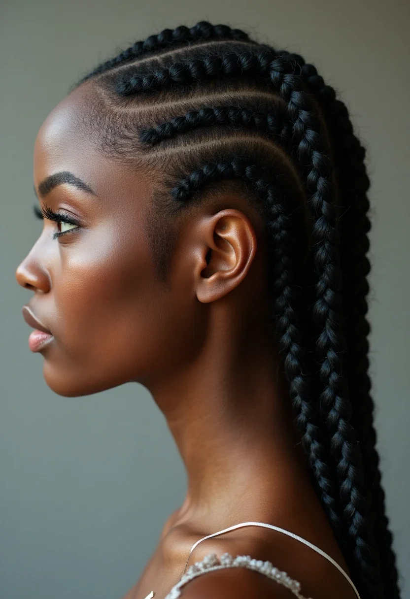 1. Classic Straight Back Cornrows