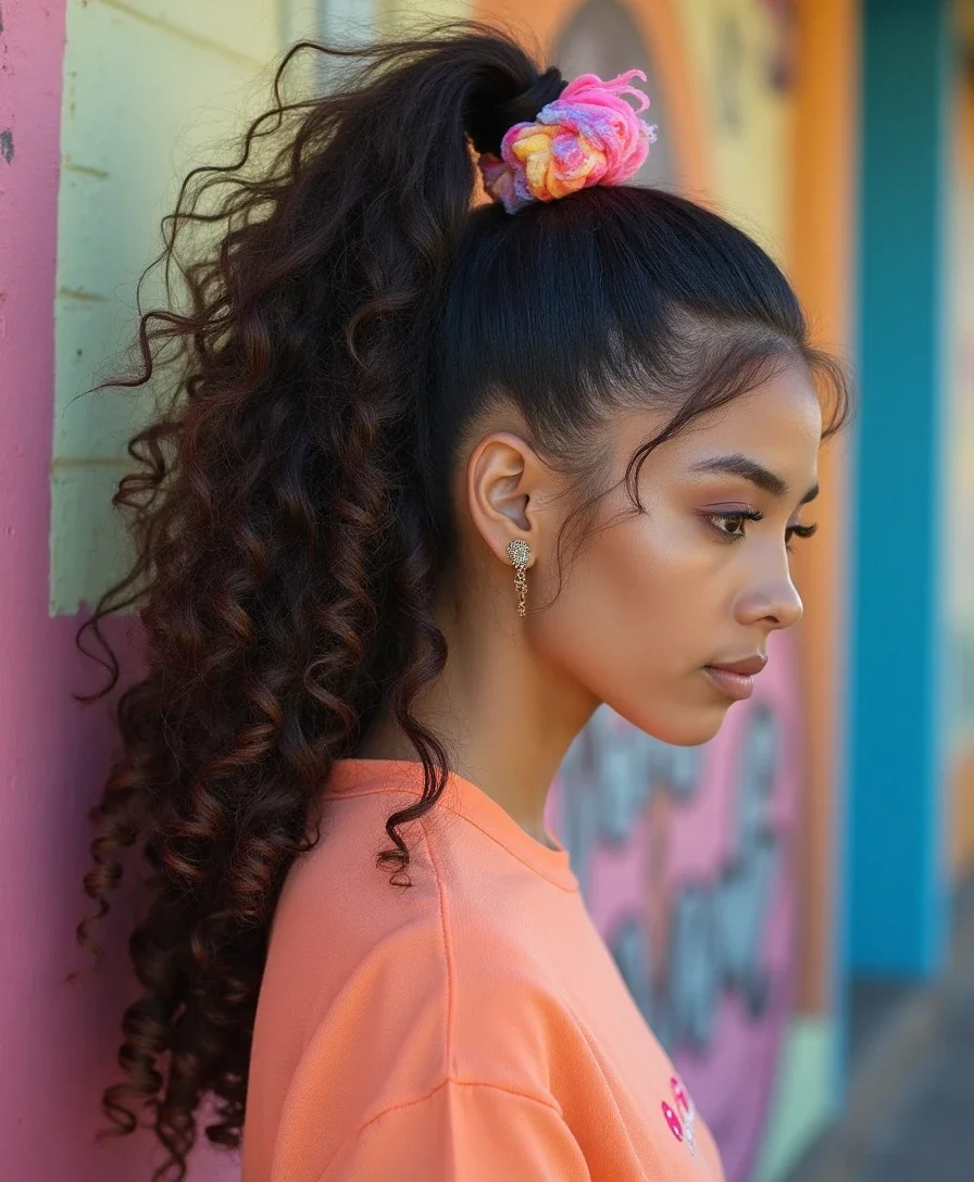 2. Scrunchies and High Ponytails