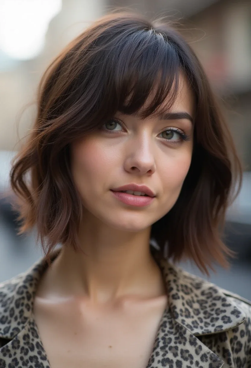 2. Side-Swept Bangs