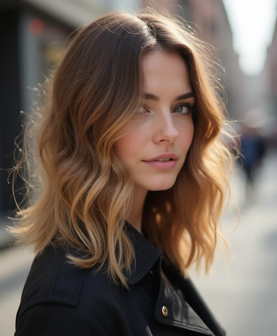 2. Wavy Lob with Highlights