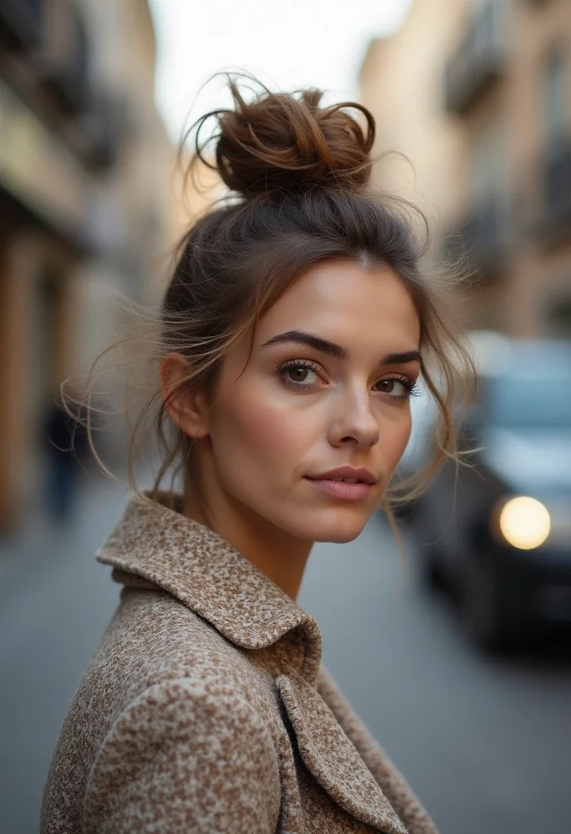 2. Chic Messy Bun