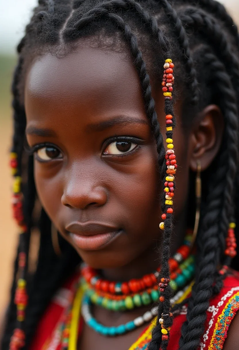 2. Fulani Braids with Beads