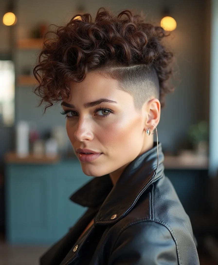 11. Curly Faux Hawk