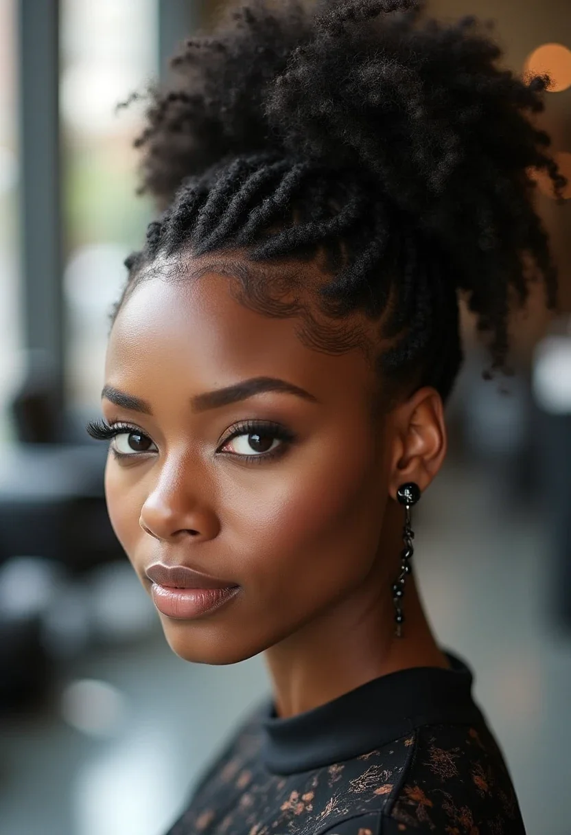 11. High Bun Faux Locs
