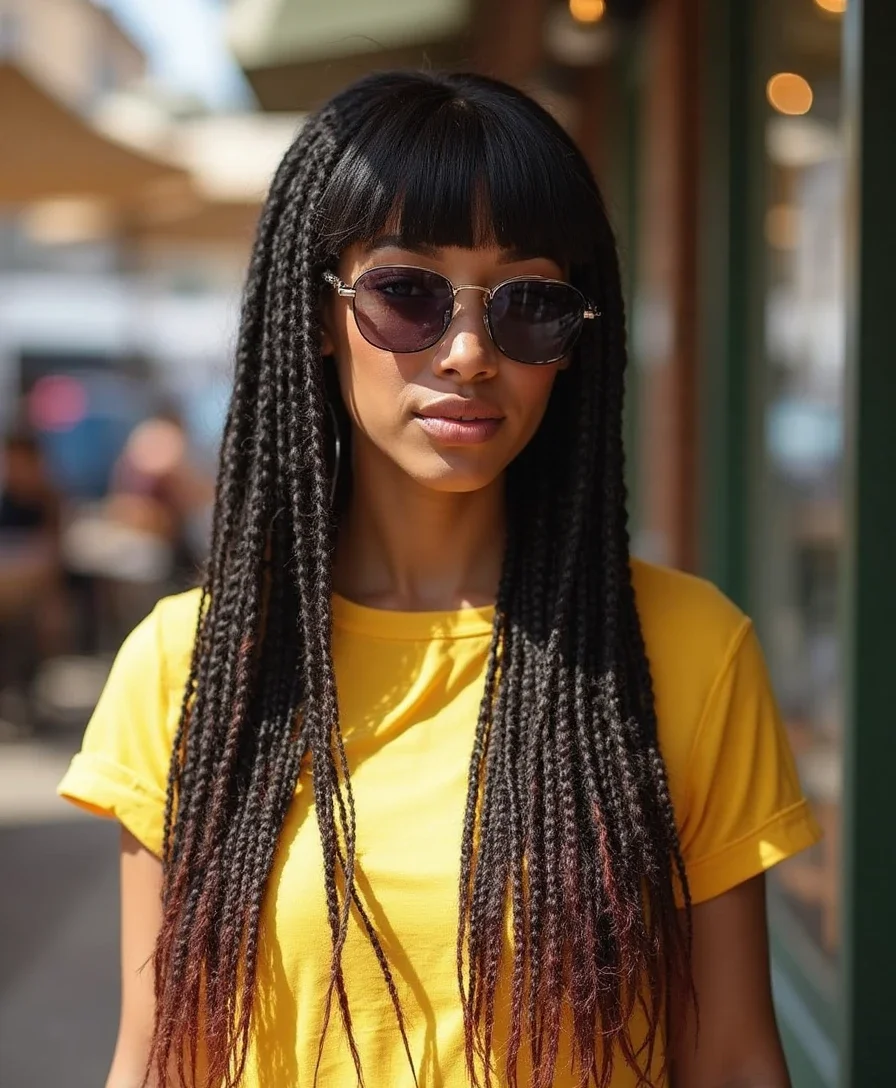 12. Rasta Braids with Bangs