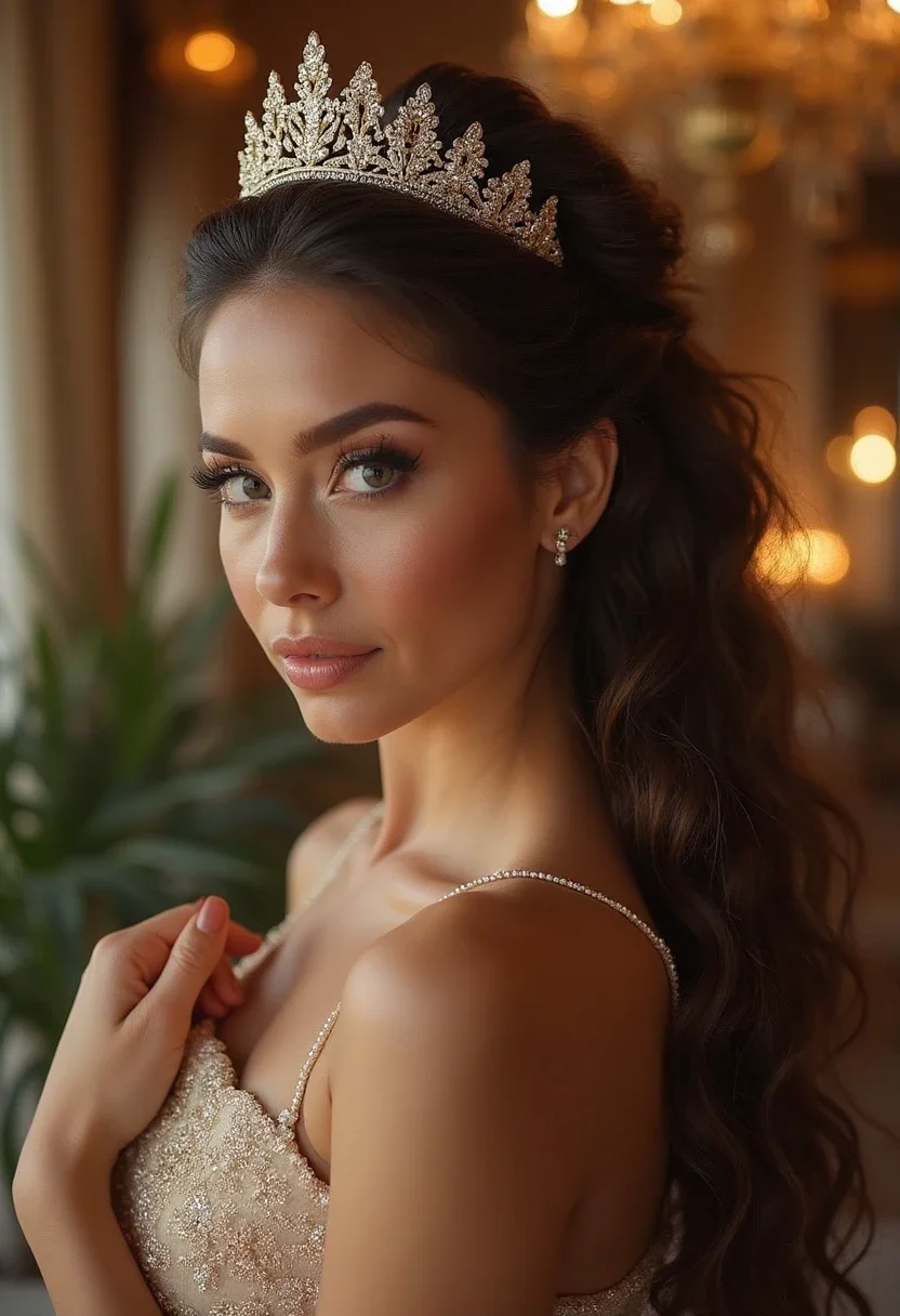 12. Crown Braid Ponytail