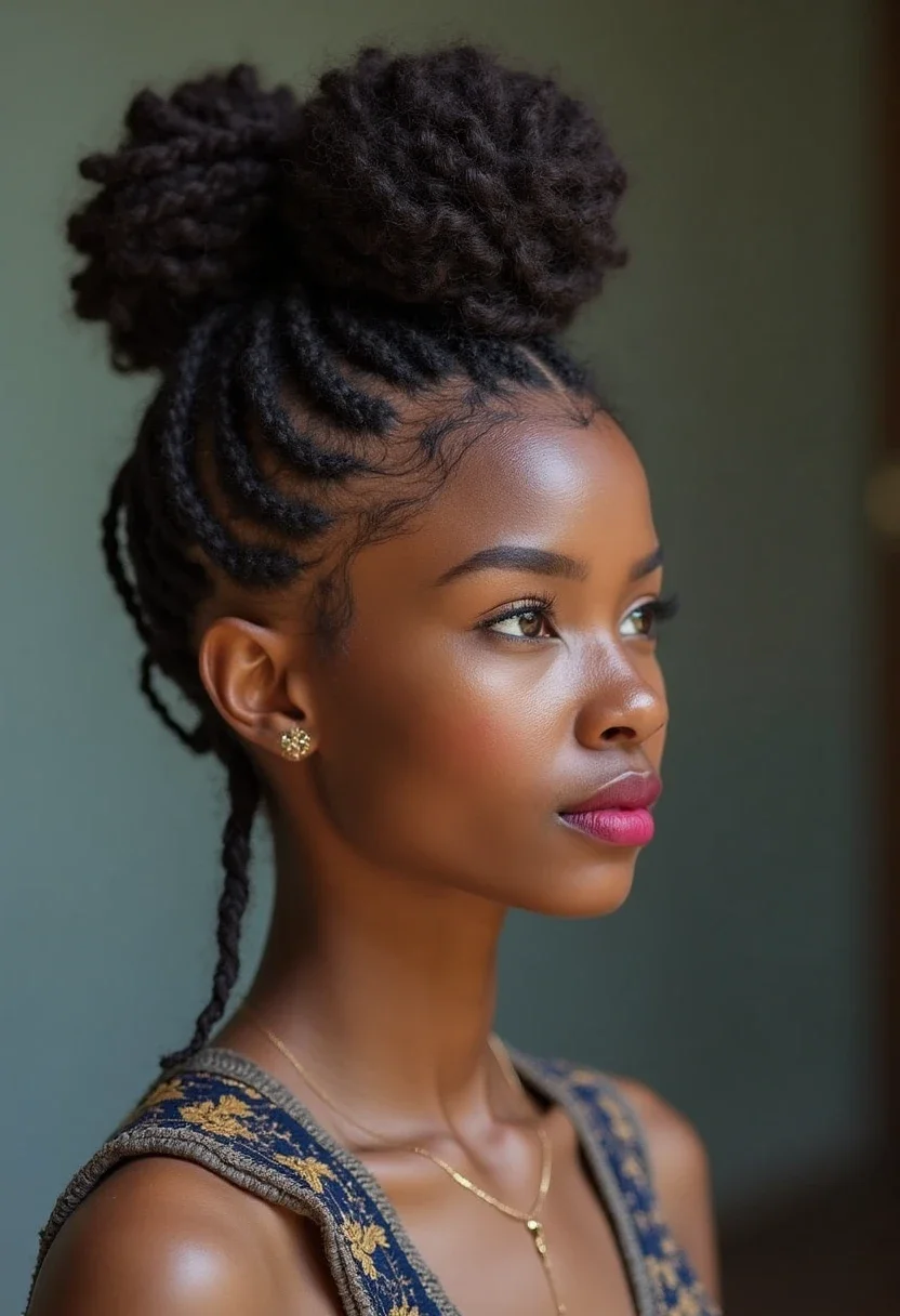 12. Knotless Braids with a High Bun