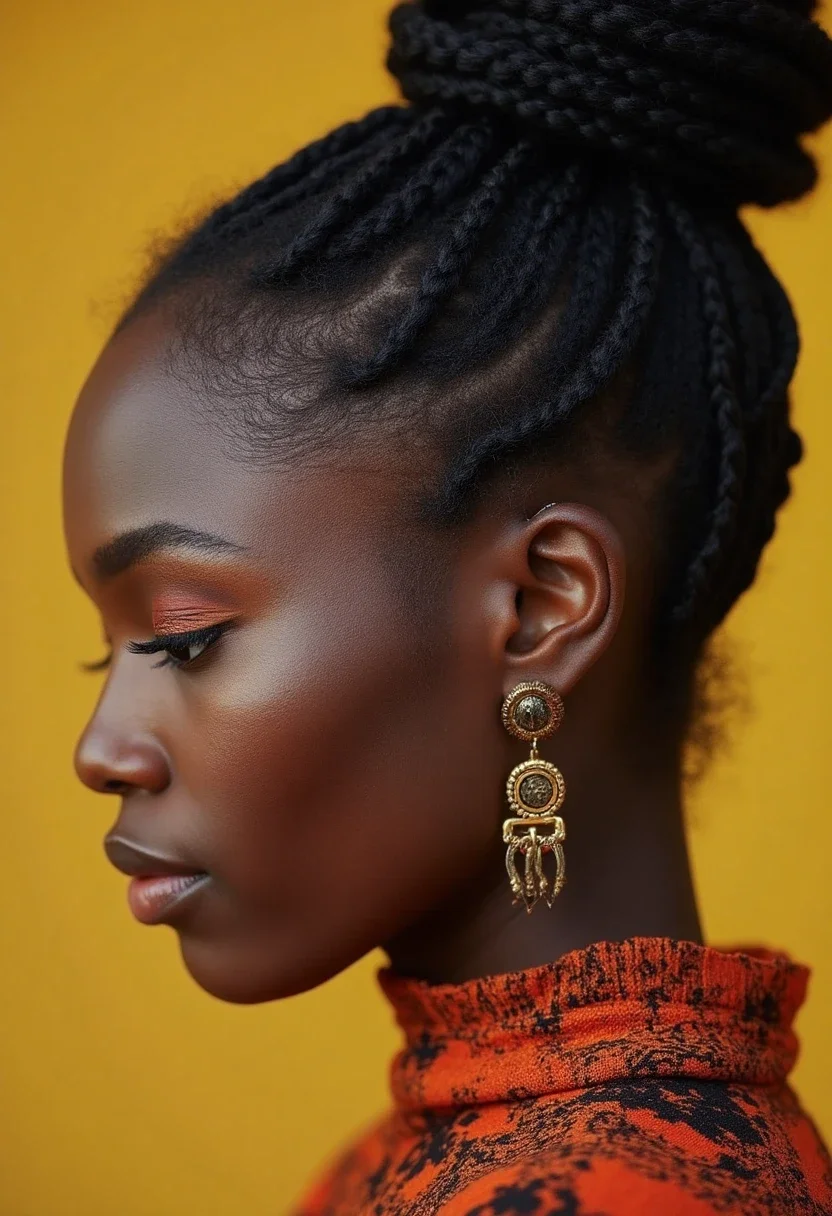 12. Fulani Braids with a Bun