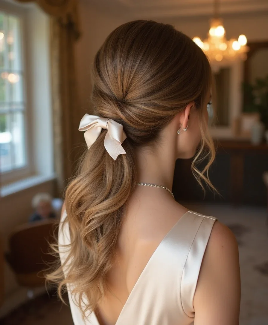 13. Elegant Low Ponytail