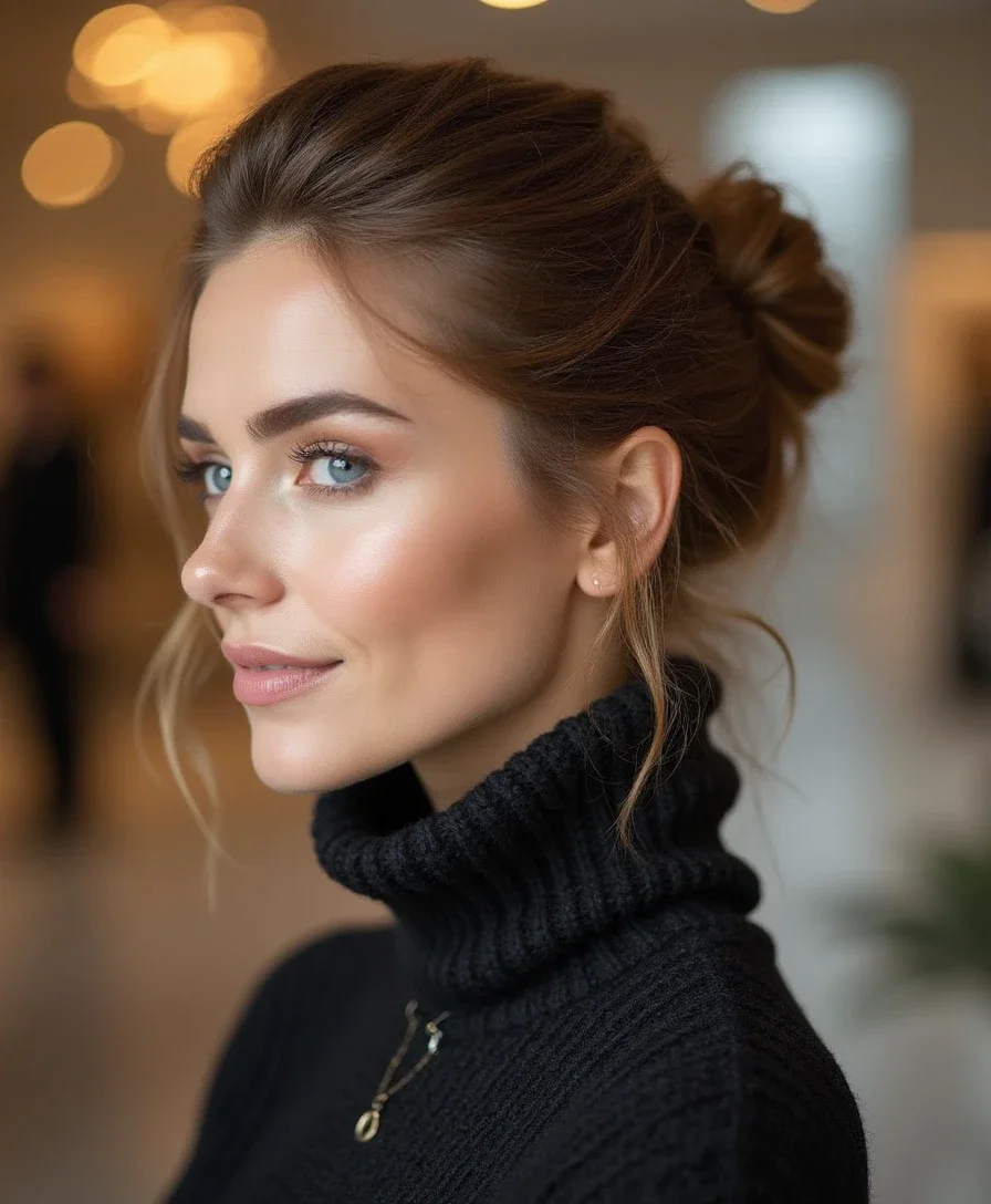 13. Textured Slick Bun