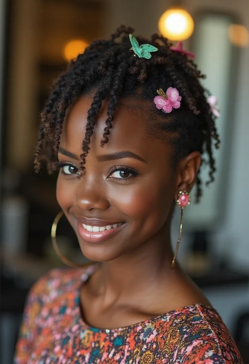 13. Locs with Hair Accessories