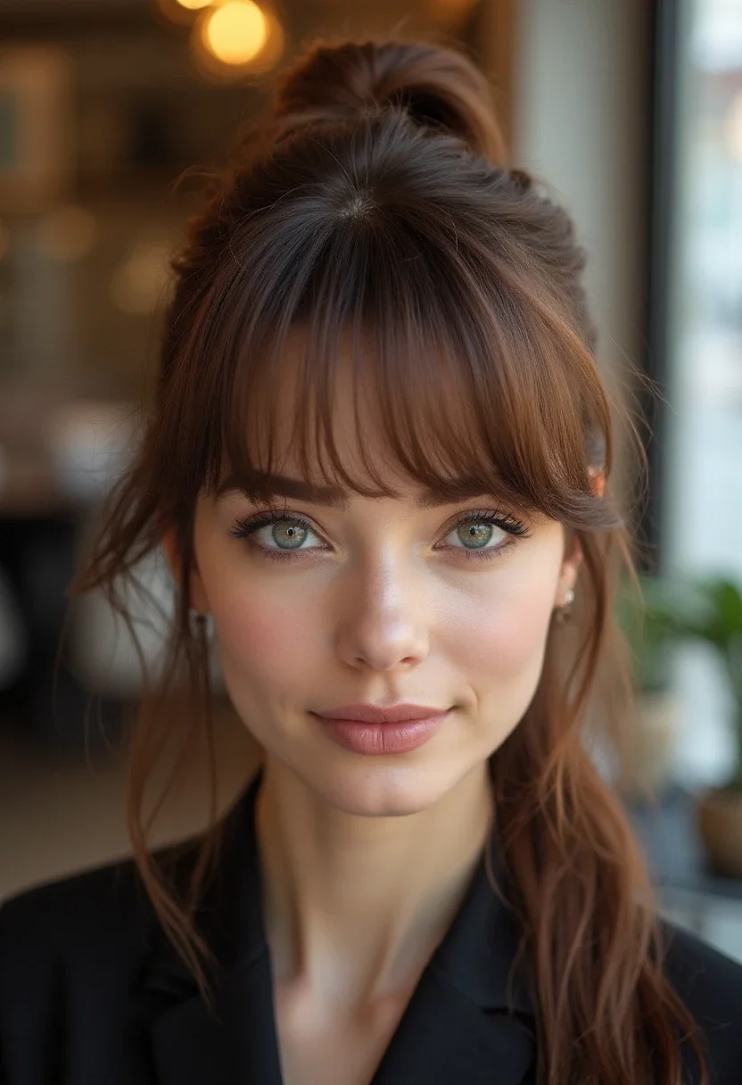13. Feathered Bangs
