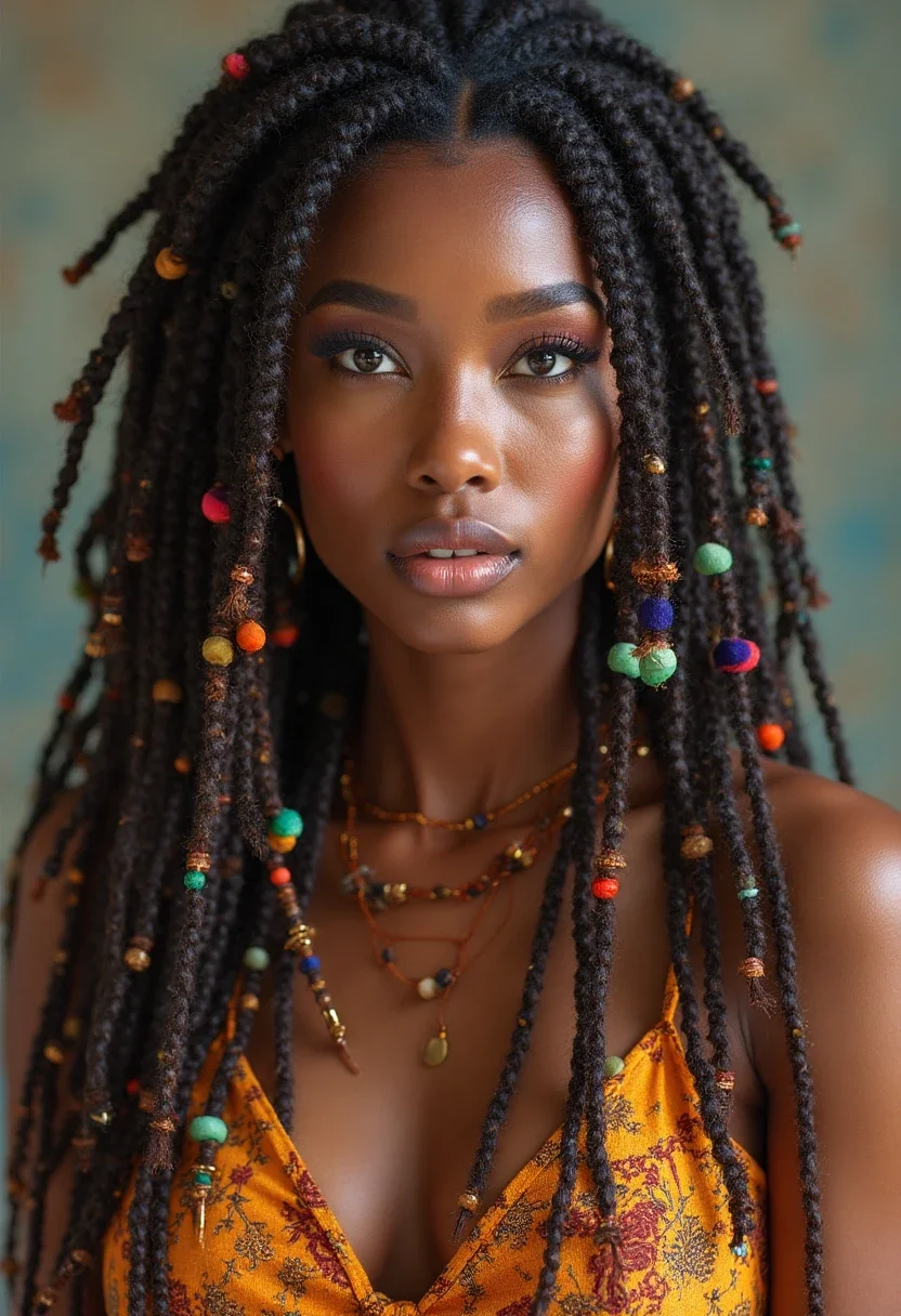 13. Knotless Braids with Accessories