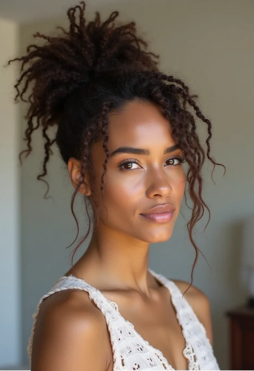 14. Messy Bun Locs